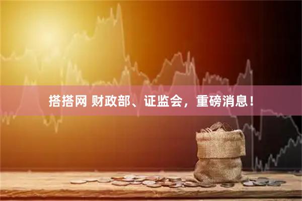 搭搭网 财政部、证监会，重磅消息！